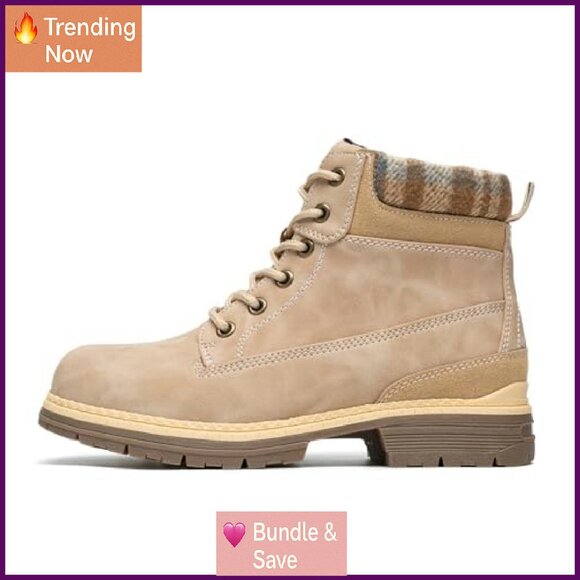 Women's Snow Hiking Winter Boots Waterproof Leather Ankle Boots Non-Slip - Picture 3 of 6